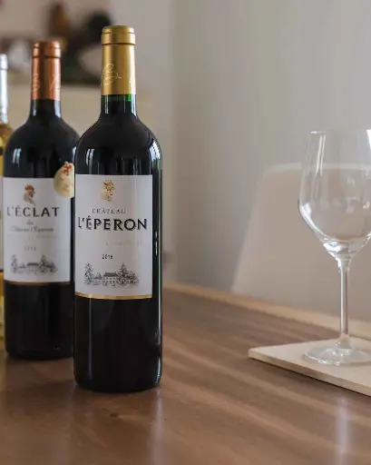 France, Bordeaux, Château L'Eperon - Wine tasting with selected cheeses