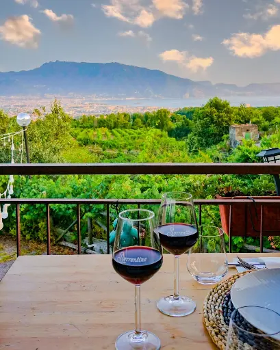 Italy, Campania, Sorrentino Vesuvio Vite Vulcaniche - Sunset on Vesuvio: Wine and Capri Among the Vineyards