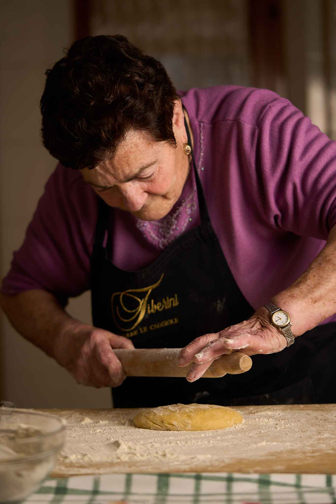 Italy, Tuscany, Tiberini Wines - In the kitchen with grandma Dima